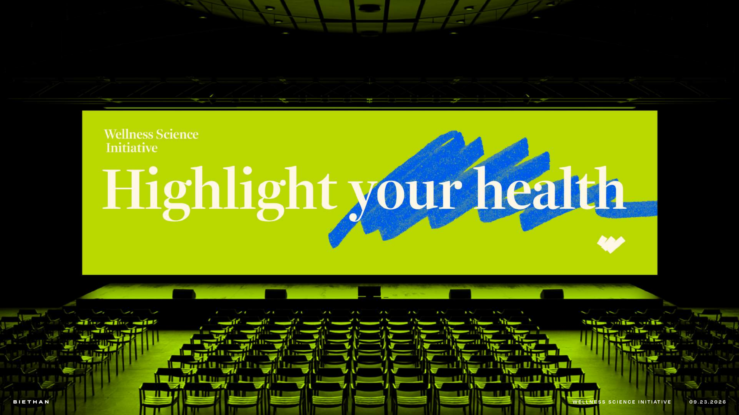 Wellness Science Initiative presentation screen reading Highlight your health